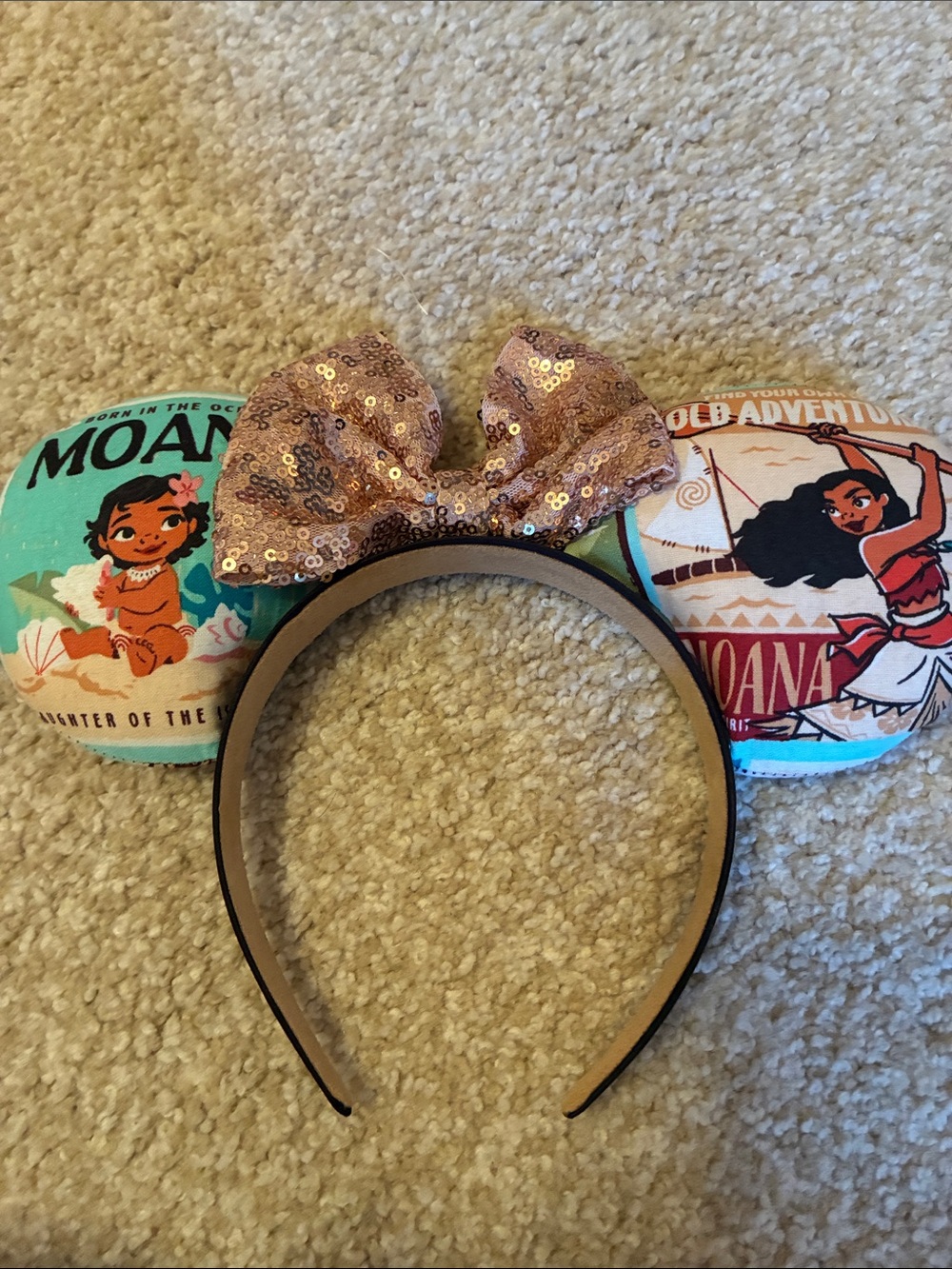 Moana Custom Minnie Ears Sequin Bow
